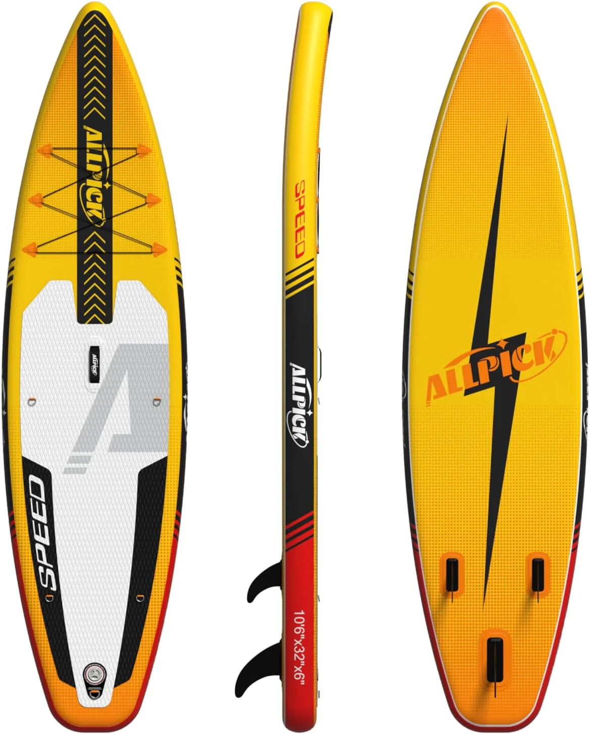 ALLPICK Stand Up Paddle Board, Opblaasbaar Paddleboard, Met Universele Camerabevestiging, Complete Accessoires, Verstelbare Peddel, Geschikt Voor Beginners en Gevorderde Peddelaars, 200 kg(Hemelsblauw)