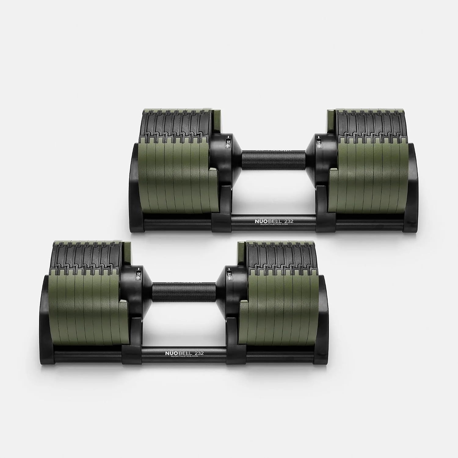 NÜOBELL 232 Verstelbare halterset | 2-32kg met 2kg Intervallen | Sneltoetsen | Premium krachttraining(Groen)