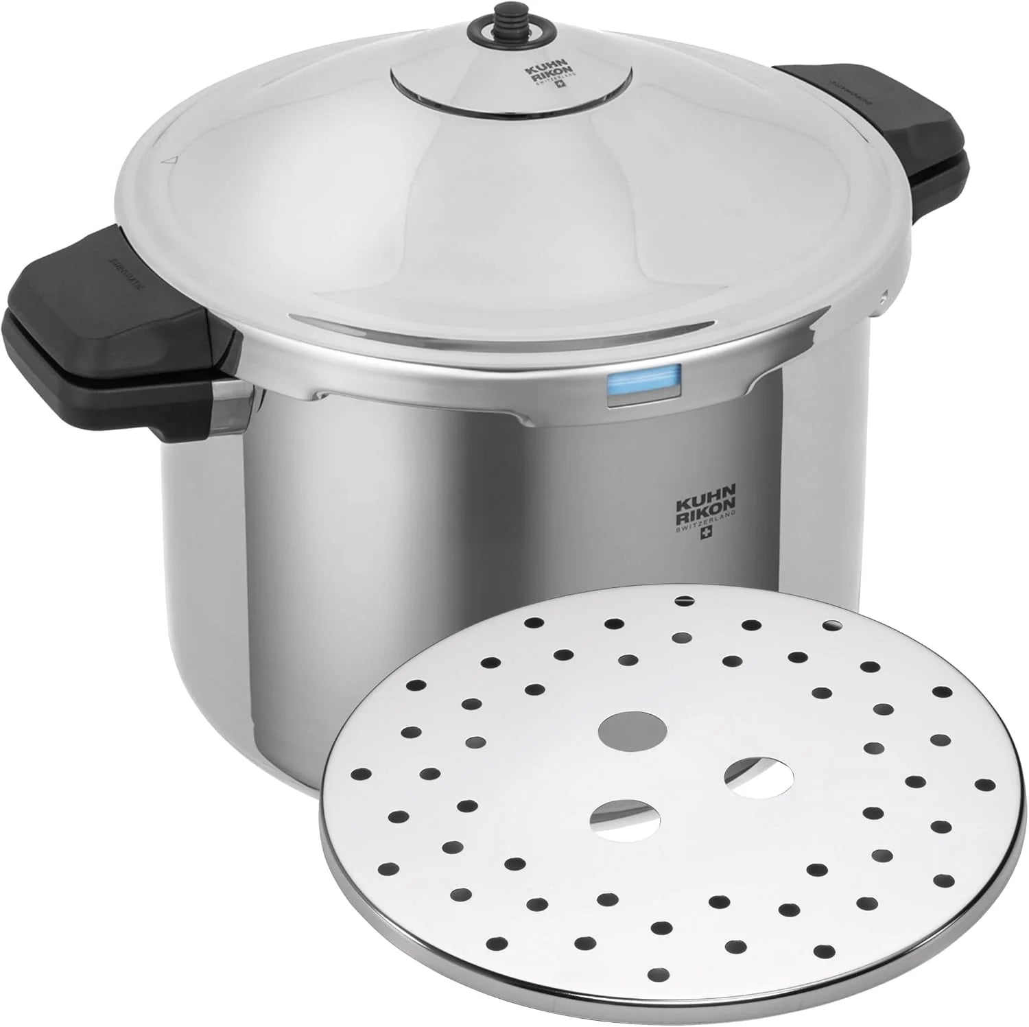 KUHN RIKON Snelbraadpan/stoompan DUROMATIC® hotel zijgreepmodel, 5 liter/28 cm, inductie, roestvrij staal(8 Liter/stoompan)