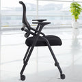 PRO, stapelbare en opvouwbare vergaderkamerstoelen met 2x dik kussen, lendensteun, armleuning - mesh stuiterende rug voor kantoorvergaderingen, conferenties, trainingskamerstoel, 1 pak(10 Pack)