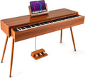GOPLUS E-piano met 88 toetsen, keyboard piano met push-pull-lade, digitale piano met 88 gewogen toetsen, 3 pedalen, USB- en hoofdtelefoonaansluiting, e-piano met afneembare muziekhouder voor beginners