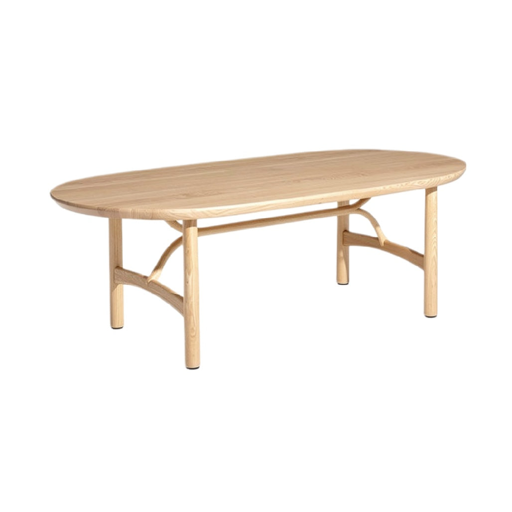 "Ronde Houten Eettafel met Onderstel van Licht Hout"