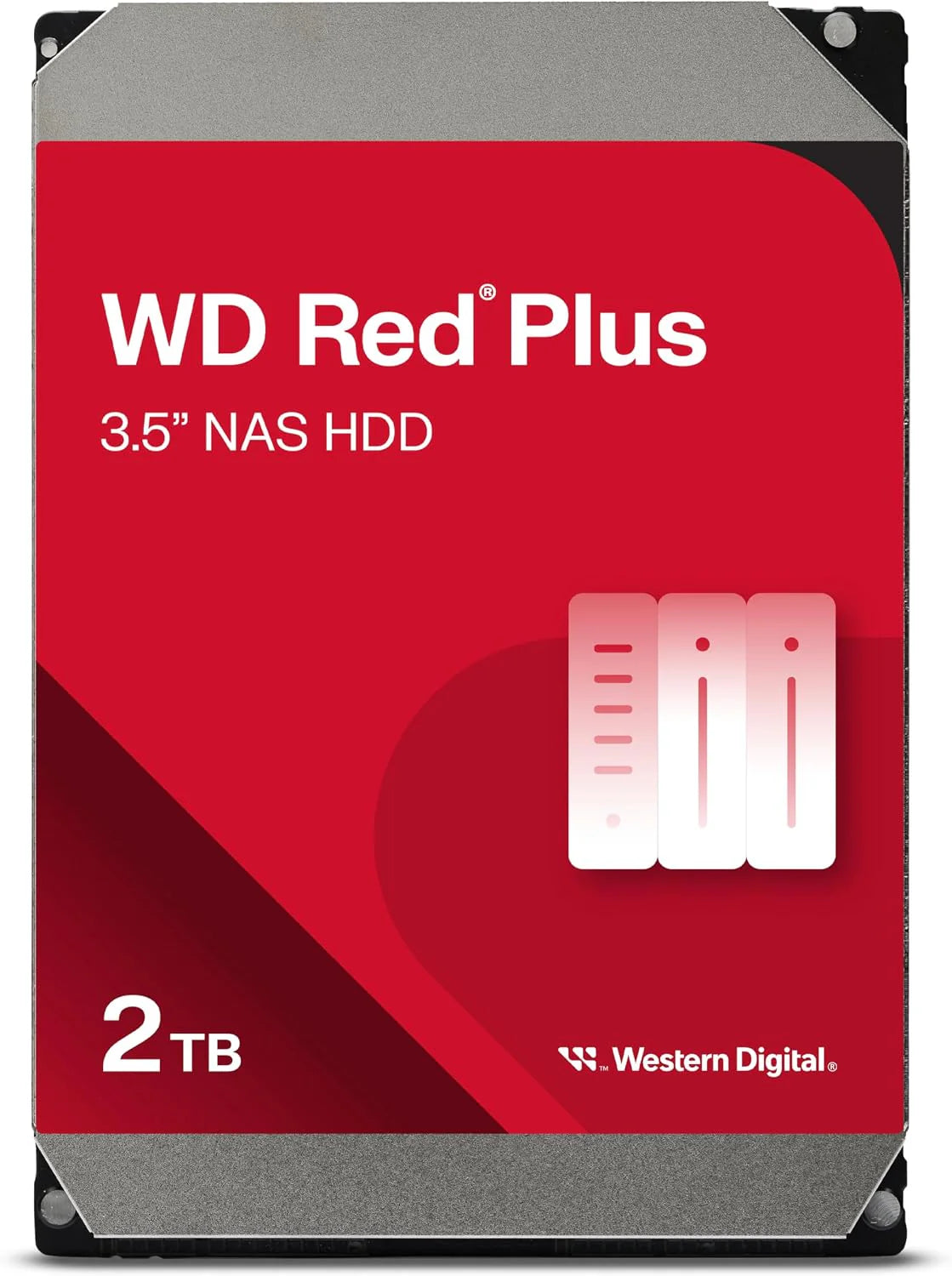 WD Red Plus 10TB NAS 3.5" Interne Harde Schijf - 7200 RPM, SATA 6Gb/s, CMR, 512MB Cache(Version 2025/2TB)