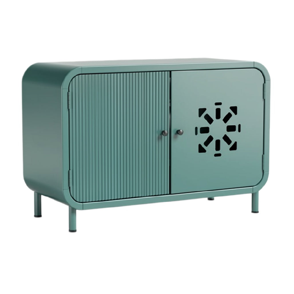 Moderne metalen kast met ventilatie-ontwerp in groen