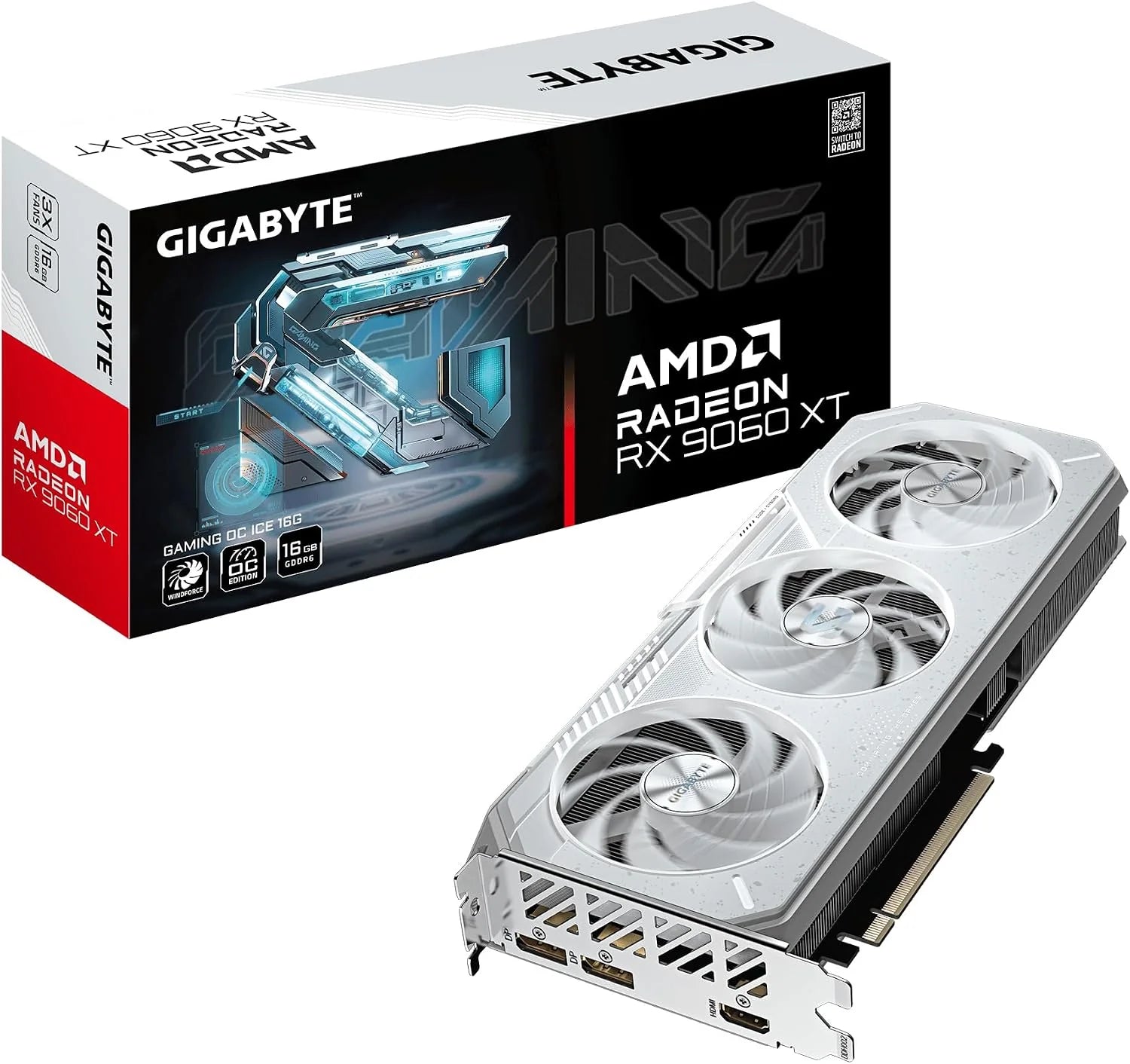 Gigabyte Radeon RX 9060 XT Gaming OC ICE (16 GB GDDR6/PCI Express 5.0/3320MHz/20000MHz)