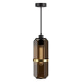 "Moderne Hanglamp met Gouden Accent en Octagonale Glasconstructie"
