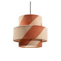 Moderne hanglamp met gestrikte patroon in oranje en beige