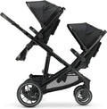 Deryan EVY V2 kinderwagen voor 2 kinderen - voor pasgeborenen, kleuters  kinderen in de voorschoolse leeftijd - baby buggy tot 50kg - babywagen - reiskinderwagen 2-in-1 complete set - Zwart