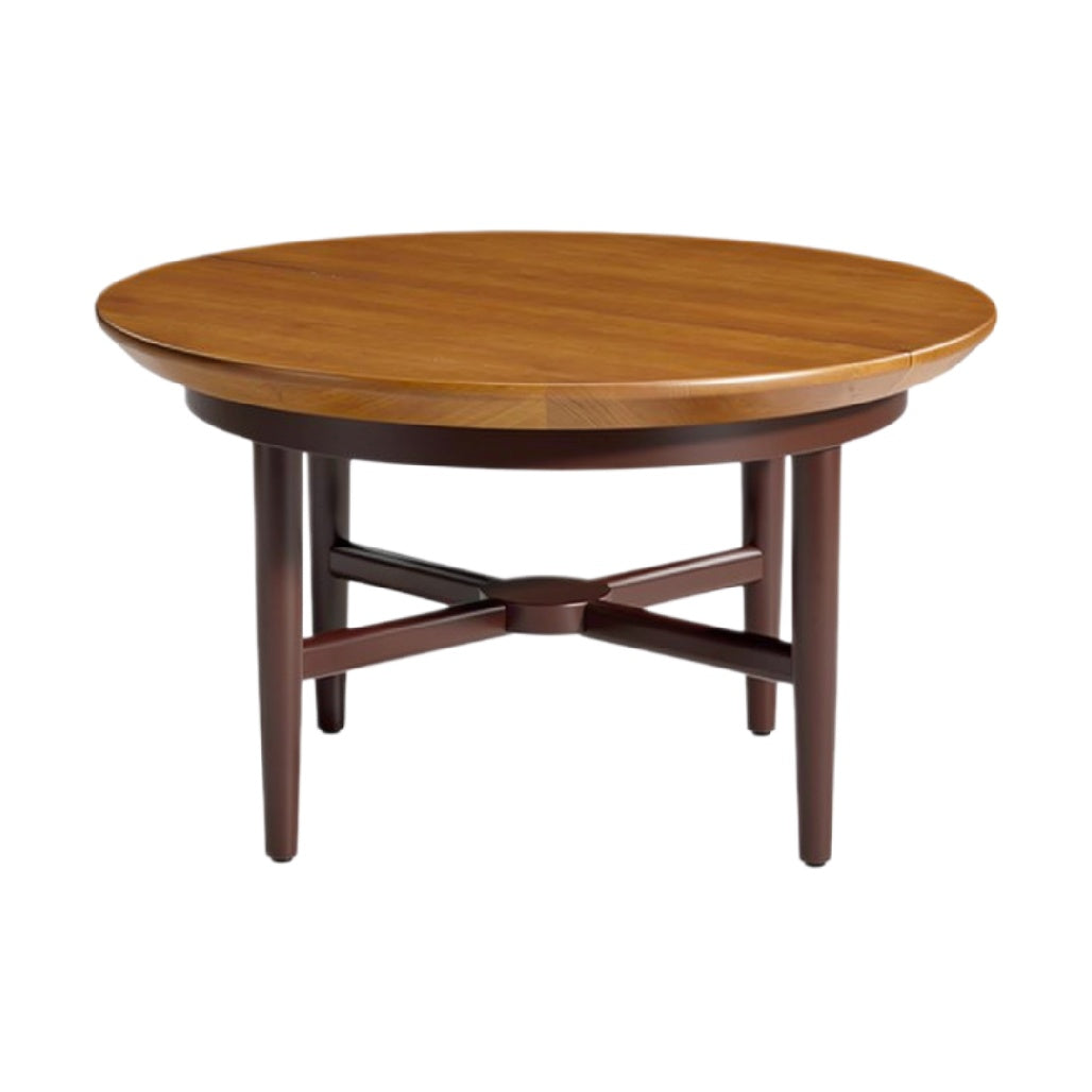 Ronde Houten Eettafel met Elegante Poten en Ondersteuning