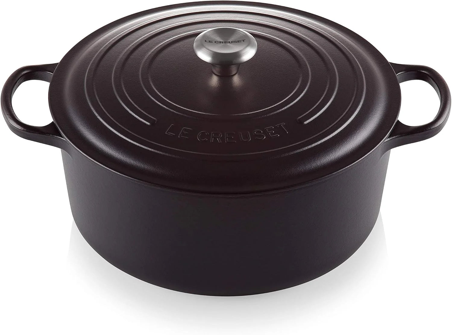 LE CREUSET Kenmerkende geëmailleerde gietijzeren ronde braadpan, 30 cm, mat zwart(mat zwart)