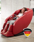 WELCON Prestige II massagestoel in rood - 3D massagestoel voor thuis met Zero Gravity, warmtefunctie en 6 automatische programma's