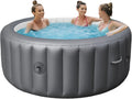 Opblaasbare bubbelbad, draagbare spa van 72 inch voor 2-3 personen, 130 luchtstralen, max. 40 °C verwarming, buitenontspanning met beschermhoes
