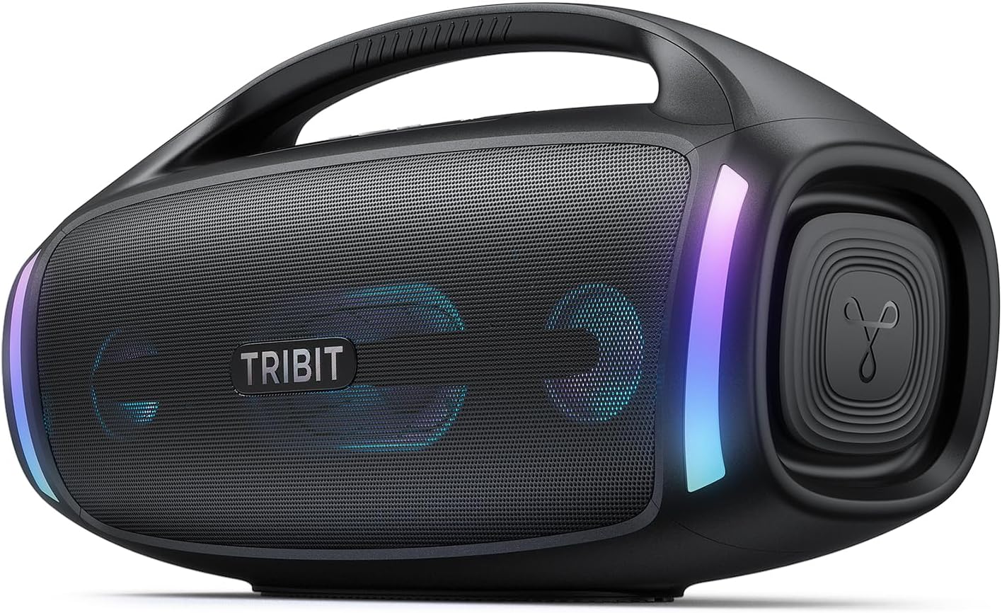 TRIBIT StormBox Blast 2 Bluetooth Speaker, 200W draagbare luidspreker met subwoofer, XBass, RGB, Bluetooth 5.4, IP67, aangepaste EQ, 30 uur speeltijd, Karaoke-functie - Perfect voor buitenfeest/strand