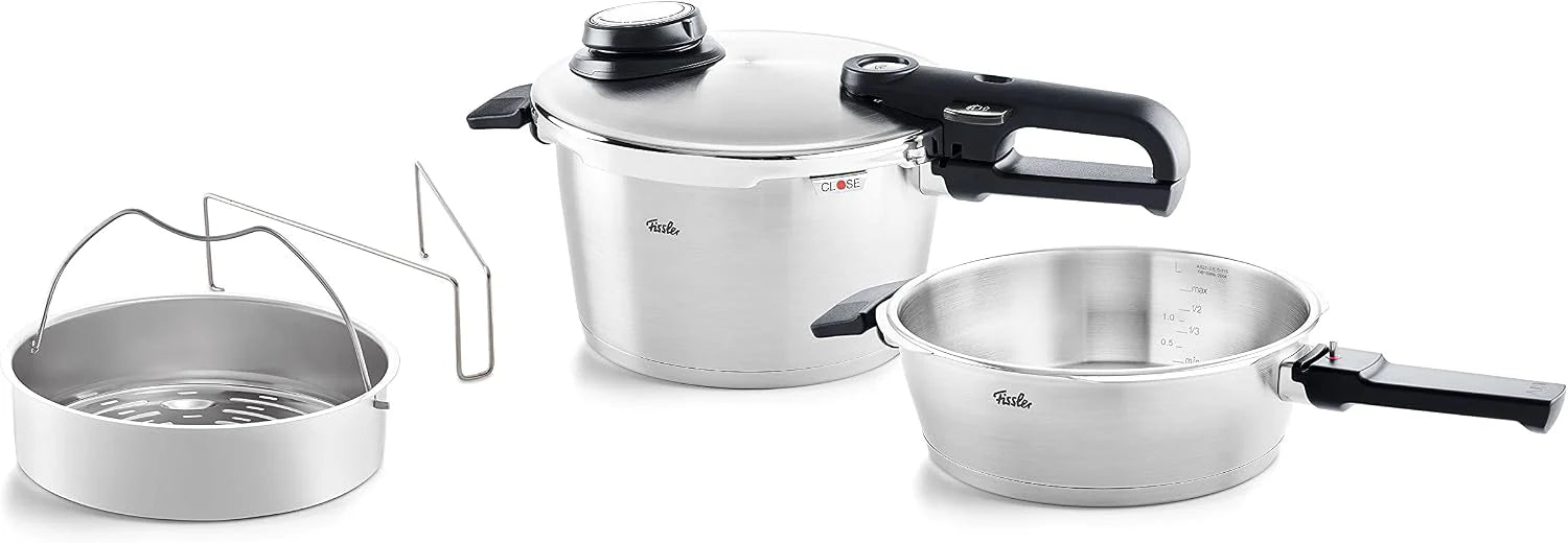 Fissler Vitavit Premium snelkookpan en snelkookpan, set van 2,6 liter en 4,8 liter