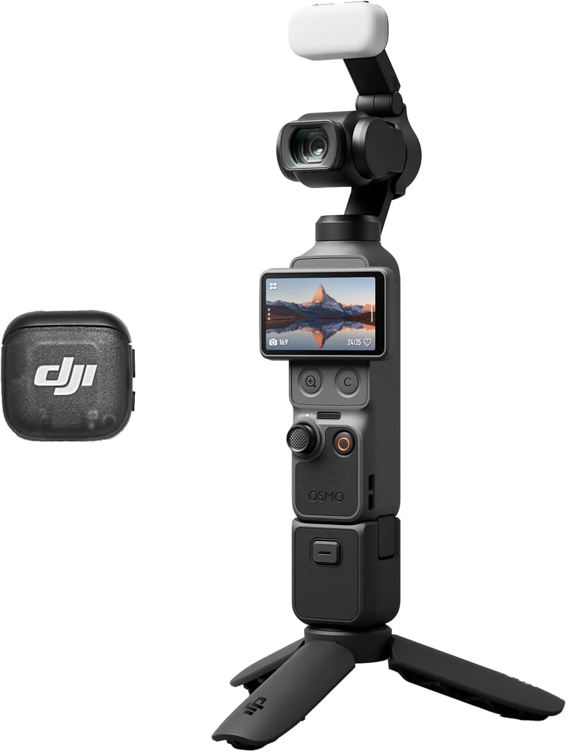 DJI Osmo Pocket 4 Creator Combo, pocket gimbal-vlogcamera, 1″ CMOS  4K/240fps, 3-assige stabilisatie, 2× verliesvrije zoom, 107GB ingebouwde opslagruimte, Mic 3-zender, invullicht, Osmo-ministatief