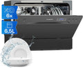 Klarstein Amazonia Neo - dishwasher, freestanding, semi-integrated, 205 kWh/year, 55 cm wide, 8 place settings, 8 programs, Aquastop, black'(Amazonia 6/Antraciet)