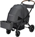 Bebeconfort Mane, Duo kinderwagen, 0 tot 22 kg, Automatic Fold, Lie-Flat Seat, Draaibare Veiligheidsbeugel, 5-Punts Gordel, Mesh Venster, Inclusief Regenhoes, Opbergmand (8 kg), Mineral Graphite(Helios)