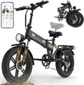 EGGKING Elektrische Fiets voor Volwassenen, 20" Dikke Banden E-Bike, 48V-17.5Ah Verwijderbare Batterij, 7 Versnellingen, Max 150kg