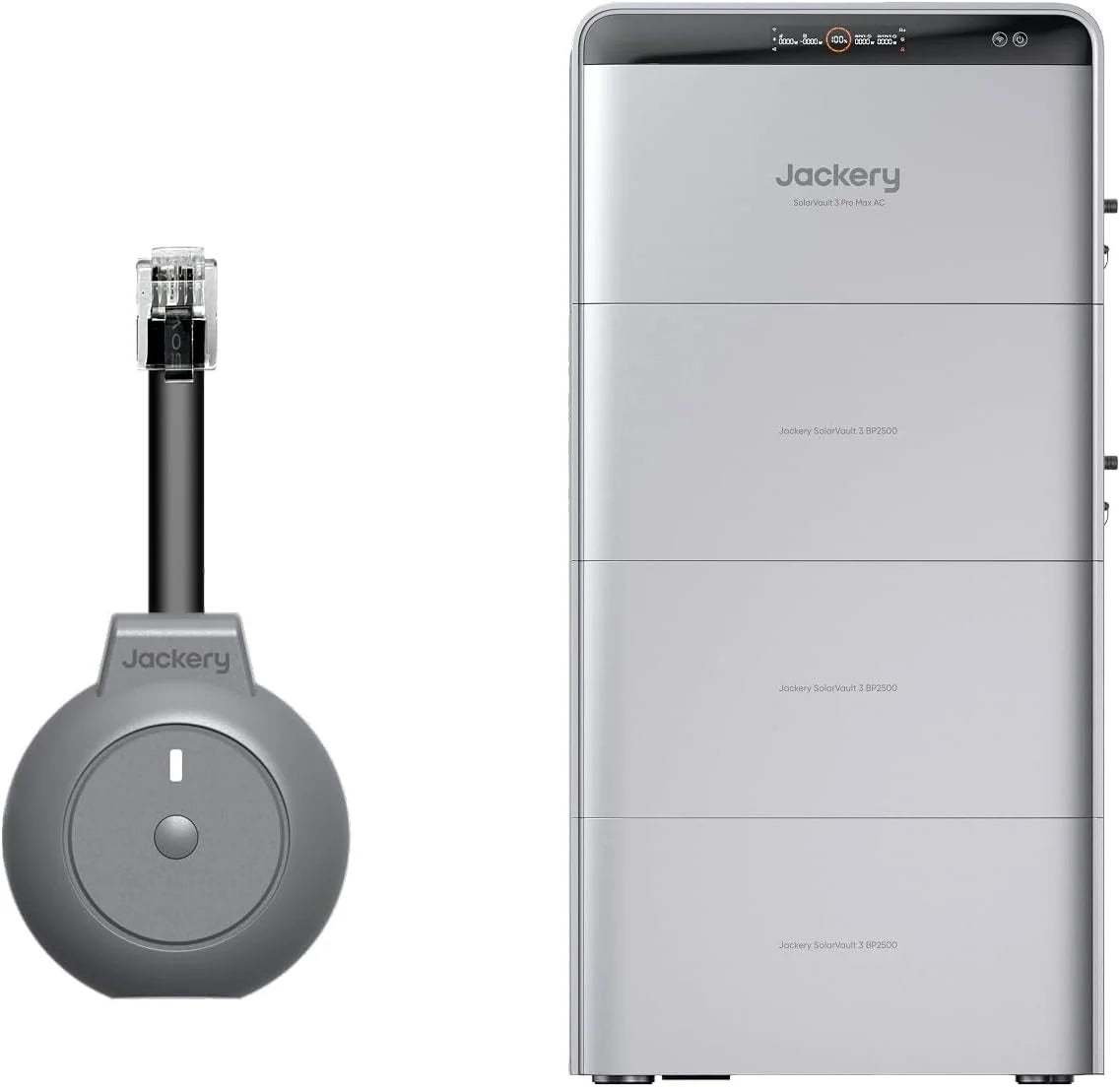 Jackery SolarVault 3 Pro Max AC thuisbatterij uitbreidbaar tot 7,5 kWh+, AC-gekoppelde oplossing voor balkonkrachtwerk en zonne-energie opslag, met P1 slimme meter