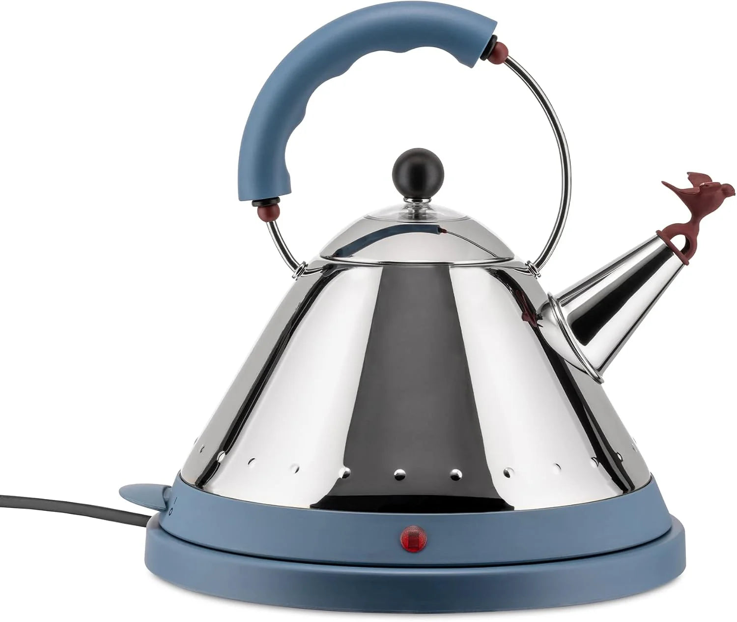 Alessi MG32 AZ Elektrische kabelvrije waterketel (roestvrij staal en thermoplastisch hars) lichtblauw