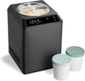 IJsmachine  Yoghurtmaker Erika 2,5 L met self-koelcompressor 250w, roestvrij staal met koeling en verwarming functie, incl. extra roestvrijstalen ijsbeker(Erika + 2 Aufbewahrungsbehälter Mint)