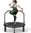BCAN 102/122cm Rebounder Trampoline voor Volwassenen, Draagvermogen 204/250 kg, Elastieken, Verstelbare Handgreep, Stabiel, Stil, Binnen/Buiten, Full Body Workout, Ontspanning Thuis(102cm-GROEN/102cm)