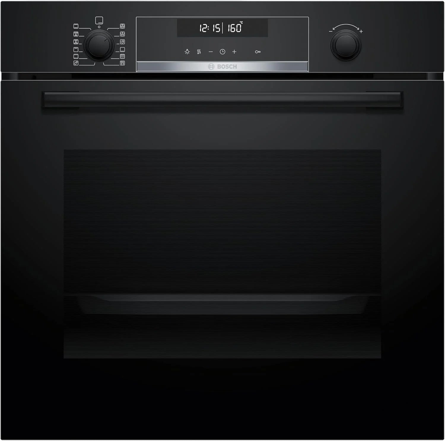 Bosch HBG578BB3 Serie 6 Inbouwfornuis, pyrolyse: moeiteloze ovenreiniging, wit LCD-display, AirFry-functie, 30 automatische programma's, zwart, 60 x 60 cm