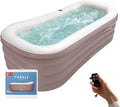Tubble® Cuzi Opblaasbaar Bubbelbad 255 Liter Black Onyx - Spa Bad, Opvouwbaar Bubbelbad voor Volwassenen, Binnen en Buiten Gebruik, Het Hele Jaar Door, Ontspannende Bubbelmassage(taupe)