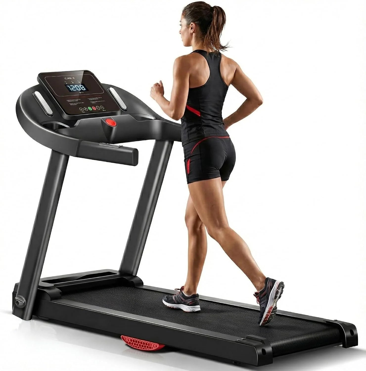Treadmill Collapsible for Home – 3.0HP Under-Desk Electric Treadmill, 15% Incline, 14 km/h Walking  Jogging Machine, Compact Design for Small Spaces, 136 Kg Capacity(Gelegeerd Staal)