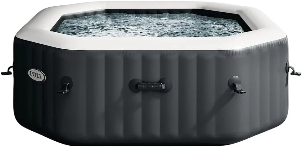 Intex Pure SPA 79" Octagon - Bubble Jet  zoutwatersysteem Ø201x71cm(grijs/Ø 201 x 71 cm/Bubble Massage)