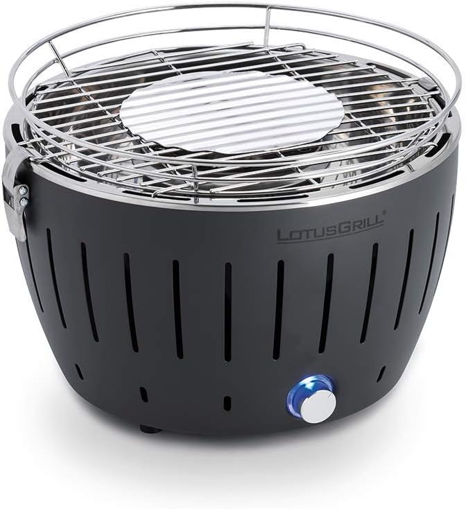LotusGrill XL limoengroen G435 houtskoolgrill/tafelgrill met USB-aansluiting(Black/Antracietgrijs)