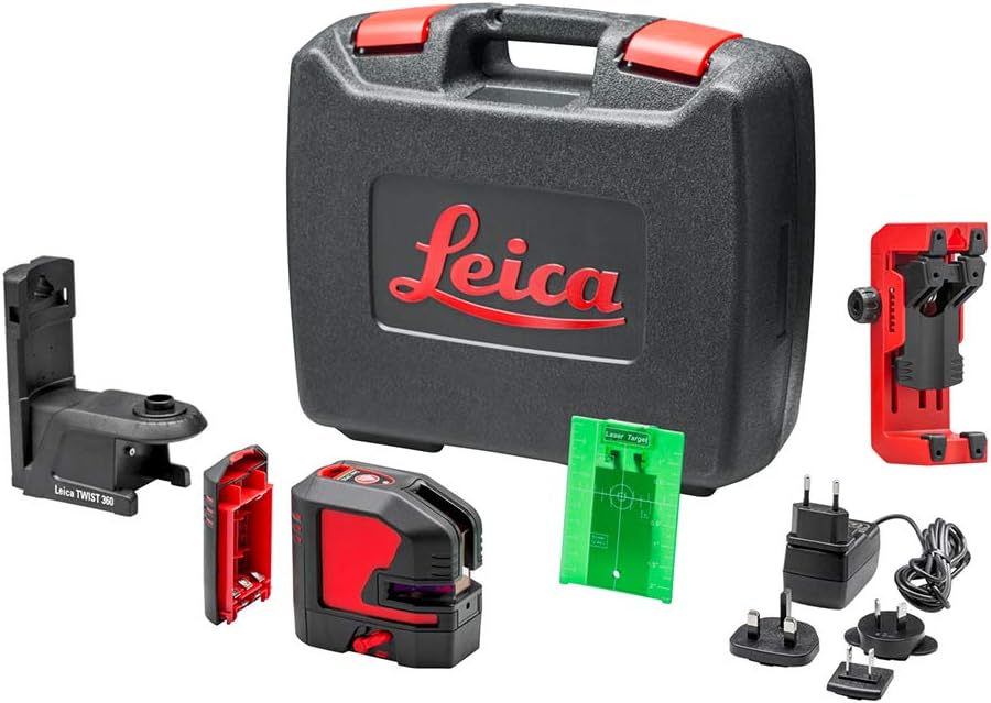 Leica Lino L2P5G – punt- en lijnlaser met Li-Ion accu, oplader, innovatieve magnetische adapter en wandhouder in koffer (groene laser, werkbereik: 35 m)