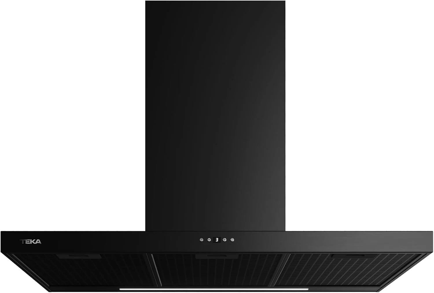 TEKA DSH 986 BK Afzuigkap, voor wandmontage, 90 cm, 4 snelheden, timer, dual-turbinemotor EcoPower, zwarte coating