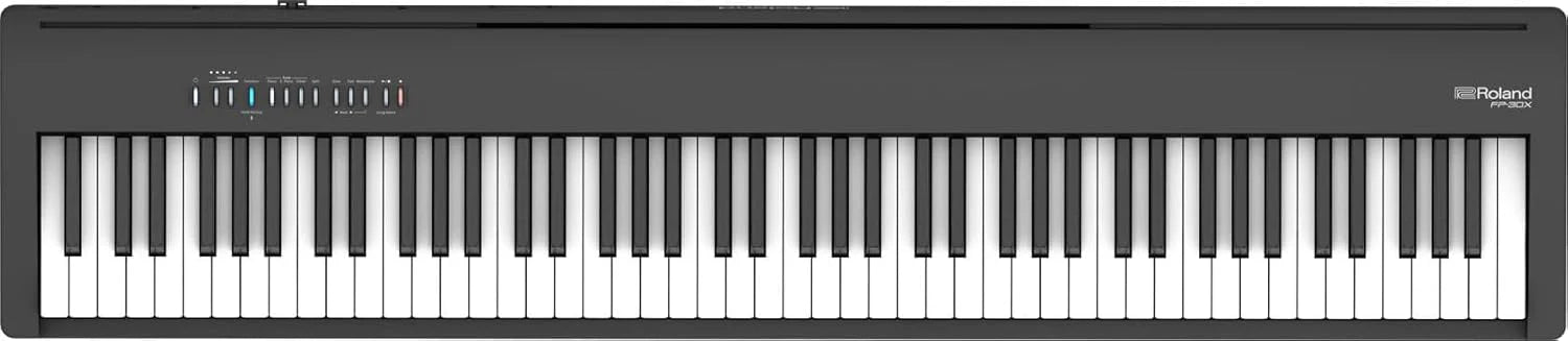Roland FP-30X Stage-Piano, draagbare piano nokvol features, krachtige digitale voordelen voor leren en creativiteit, 88 toetsen, wit(Modern/Zwart)