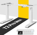 MAIDeSITe T2 Pro Max Elektrisch in hoogte verstelbaar bureauframe, 135 cm in hoogte verstelbaar tafelframe, dubbele motor, draagvermogen 160 kg met Piano Master Control-systeem en(Wit)